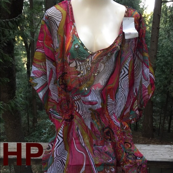 Option”A” Tops - Option “A” does this sheer chiffon poncho/ tunic